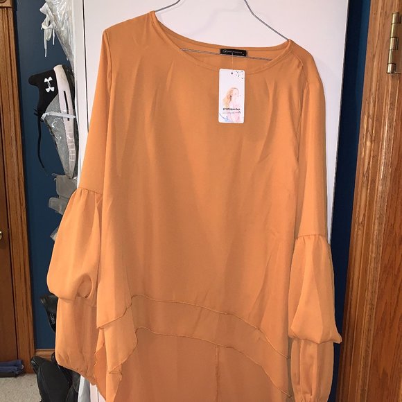 Tops - Golden Long Train Tunic -- Medium